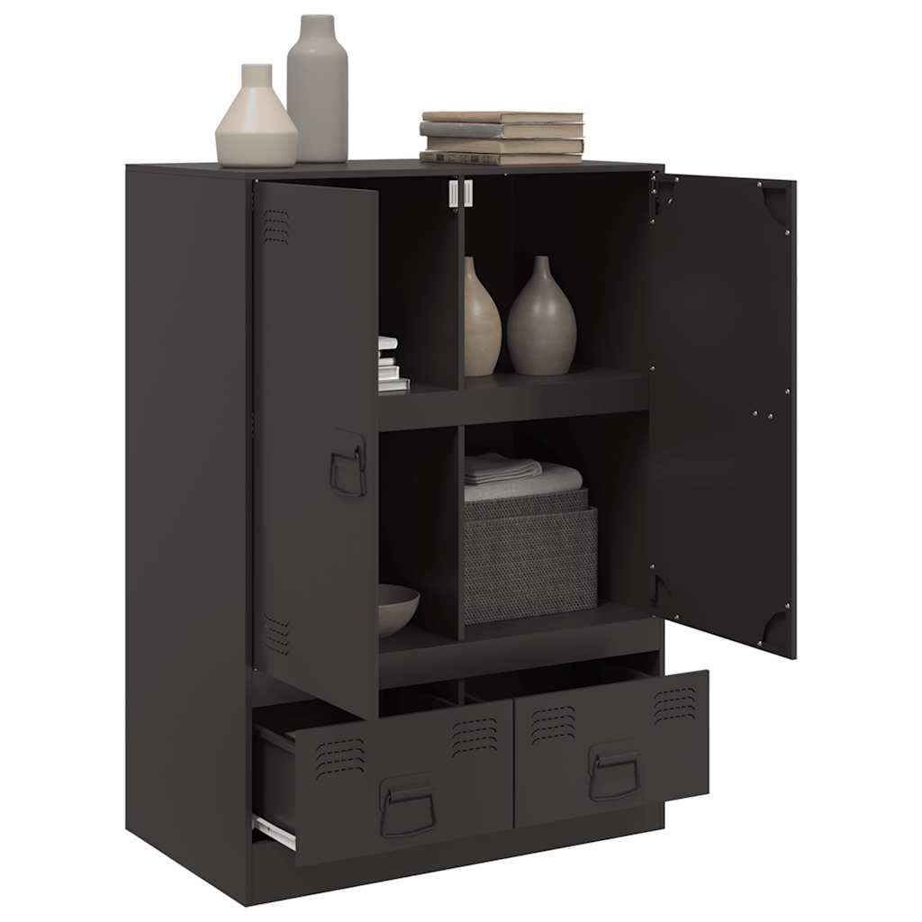 Highboard svart 67x39x95 cm stål vidaXL