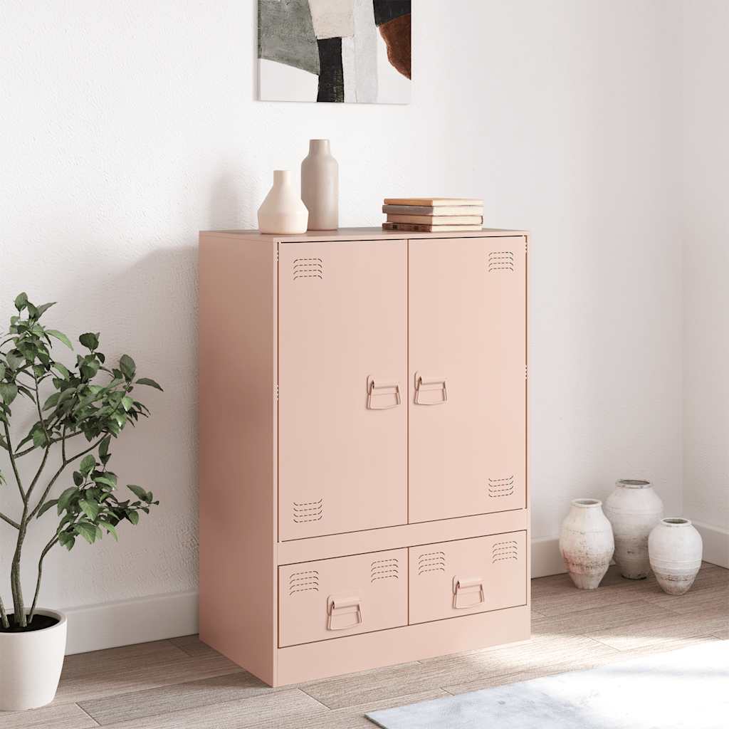 Highboard rosa 67x39x95 cm stål vidaXL
