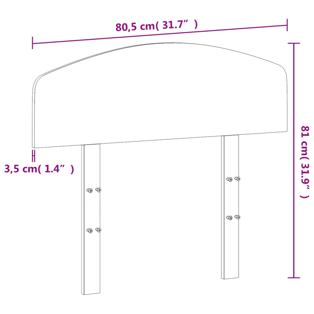 Sengegavl hvit 75 cm heltre furu
