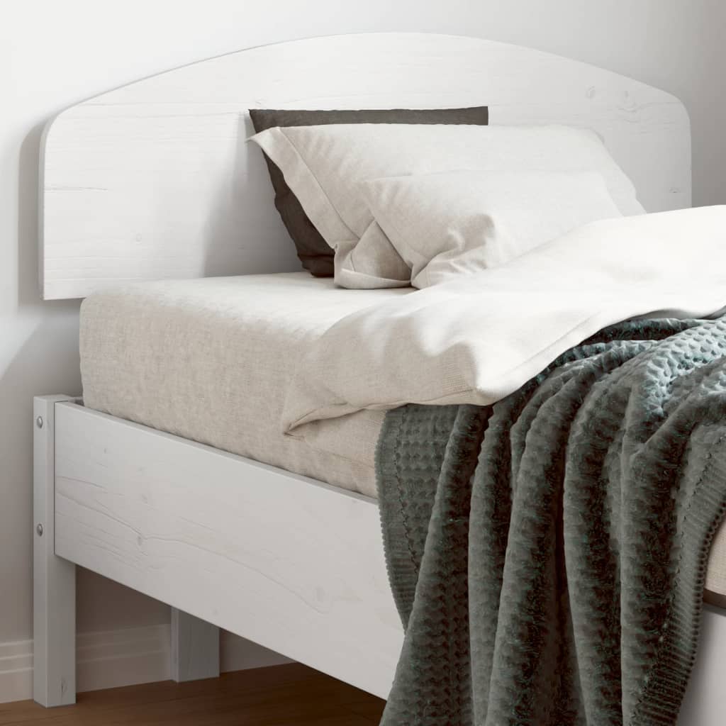 Sengegavl hvit 75 cm heltre furu