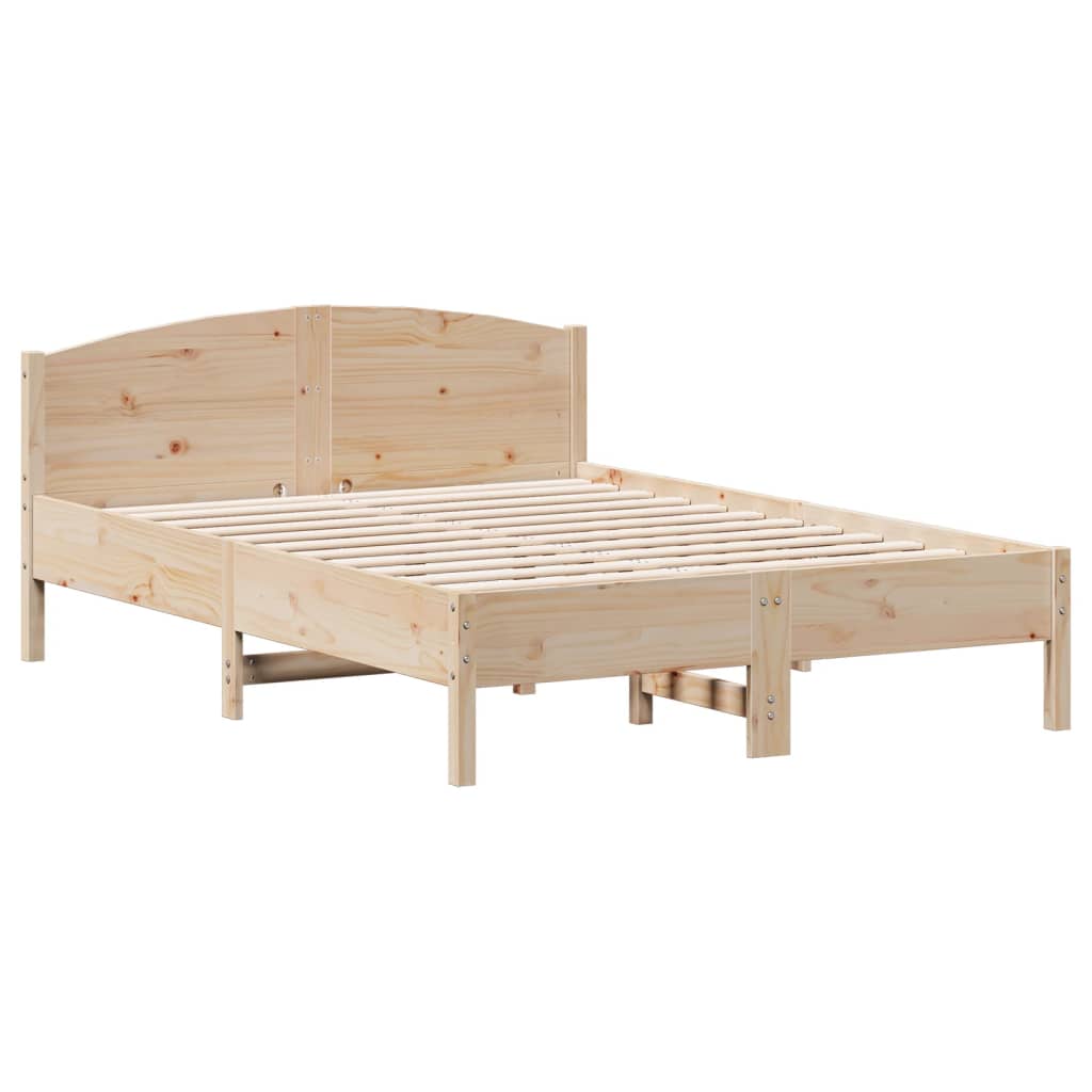 Sengeramme uten madrass hvit 135x190 cm heltre furu