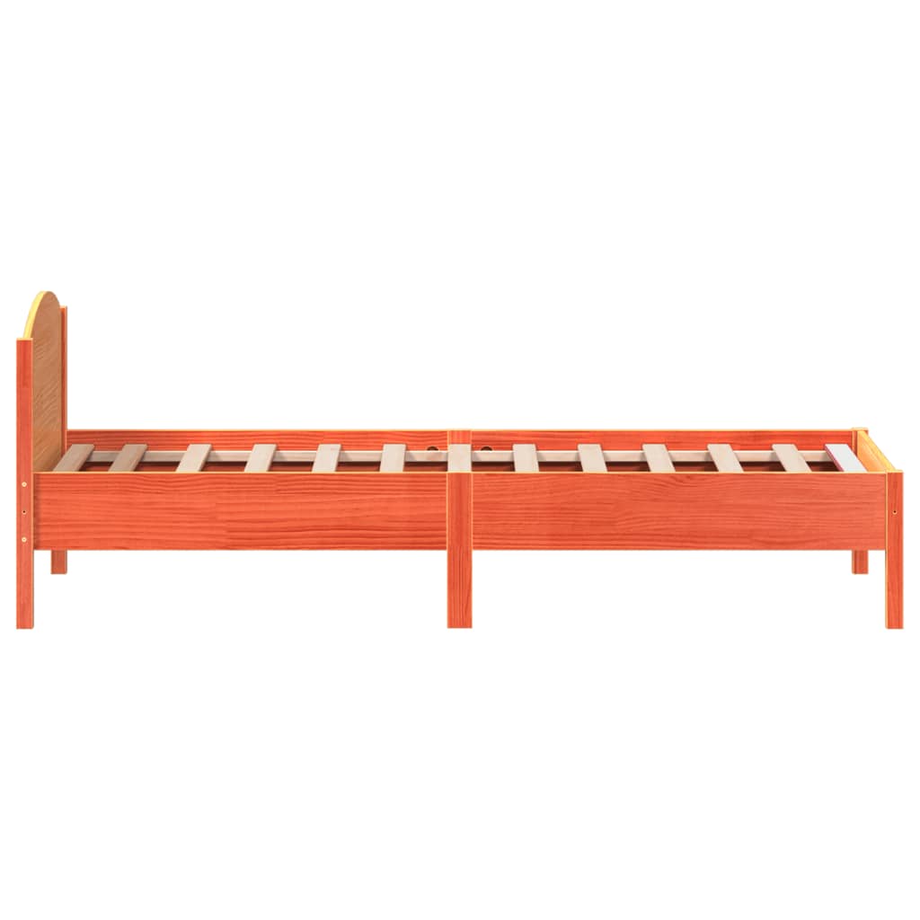 Sengeramme uten madrass voksbrun 100x200 cm heltre furu