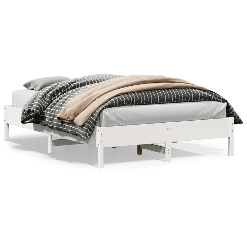 Sengeramme uten madrass hvit 160x200 cm heltre furu