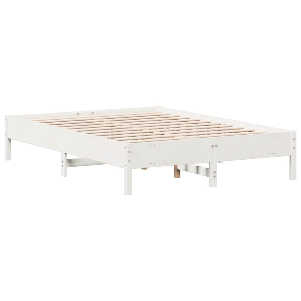 Sengeramme uten madrass hvit 150x200 cm heltre furu