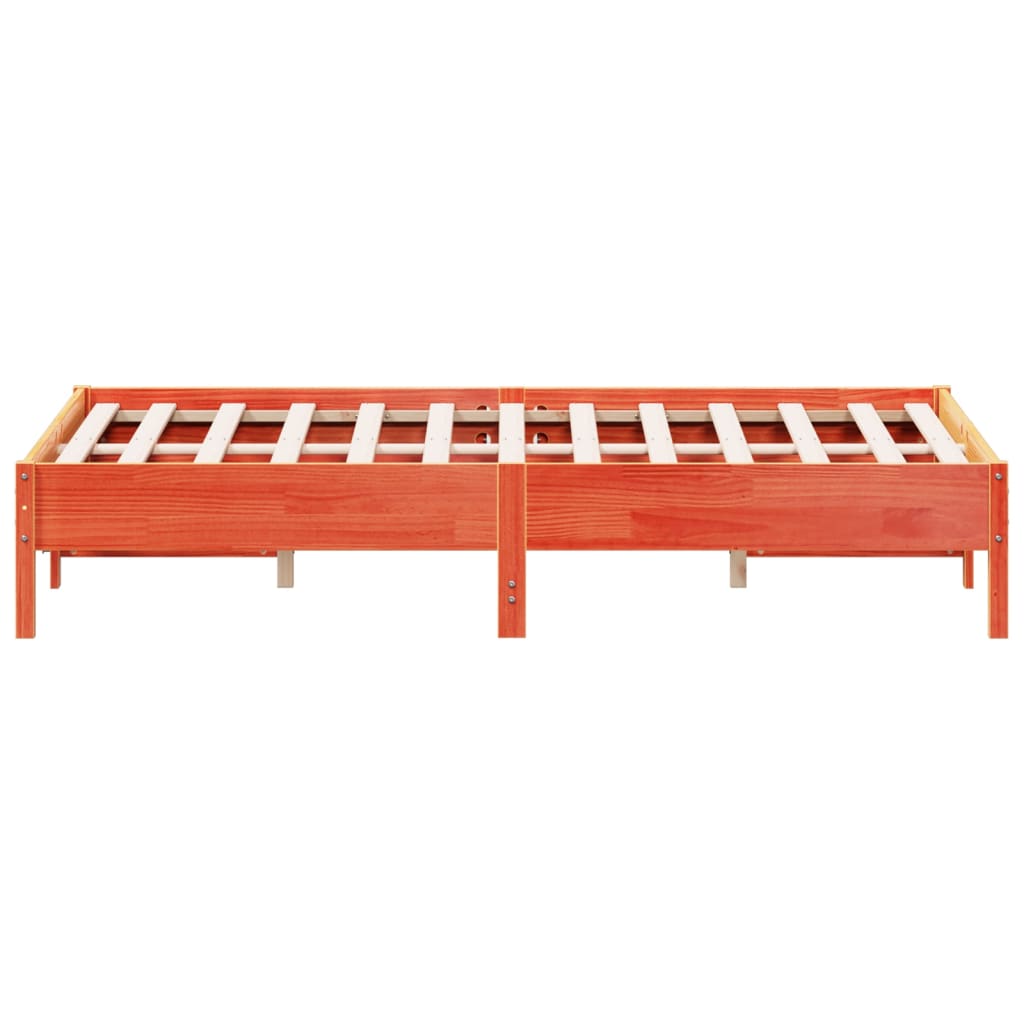Sengeramme uten madrass brun 150x200 cm heltre furu