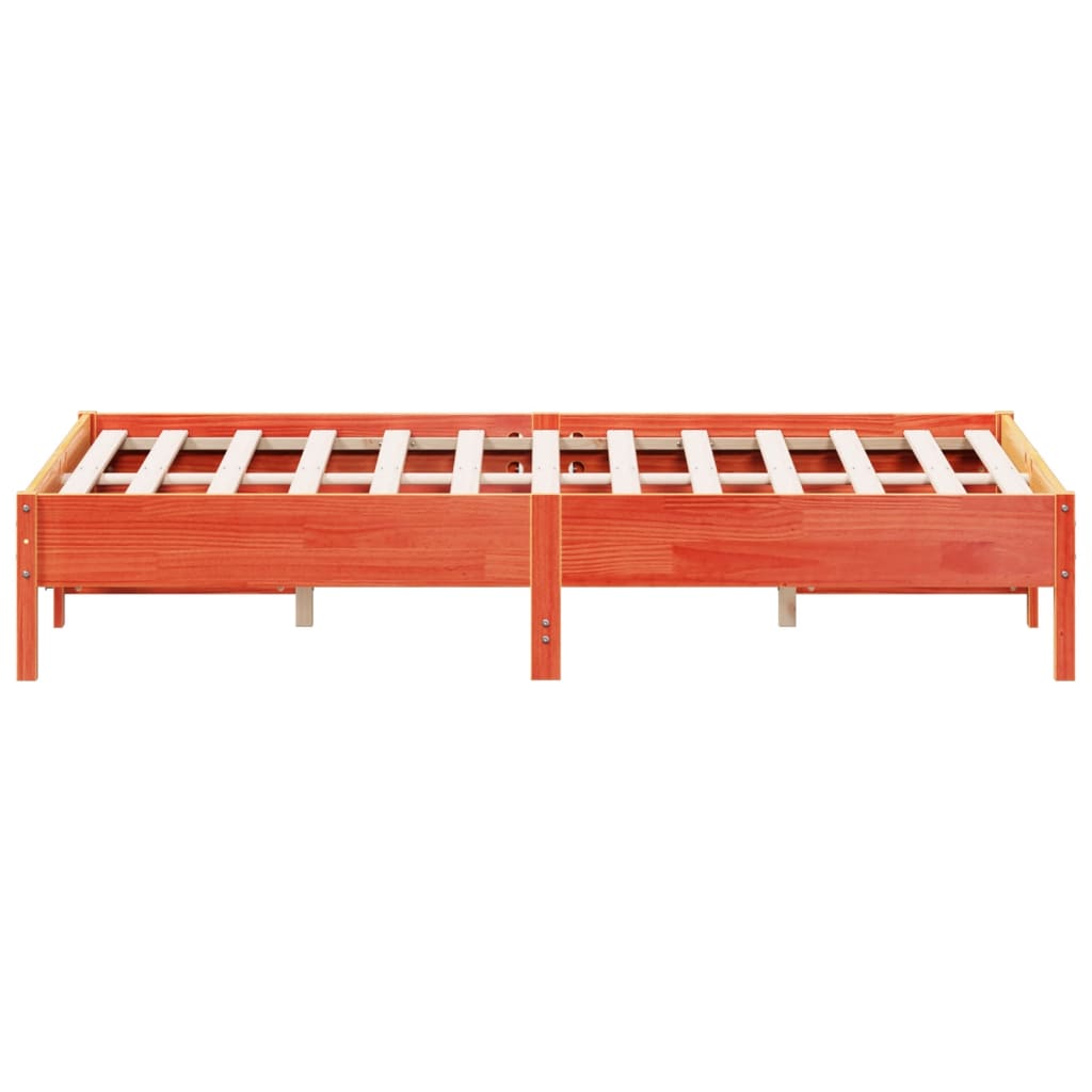 Sengeramme uten madrass voksbrun 140x200 cm heltre furu