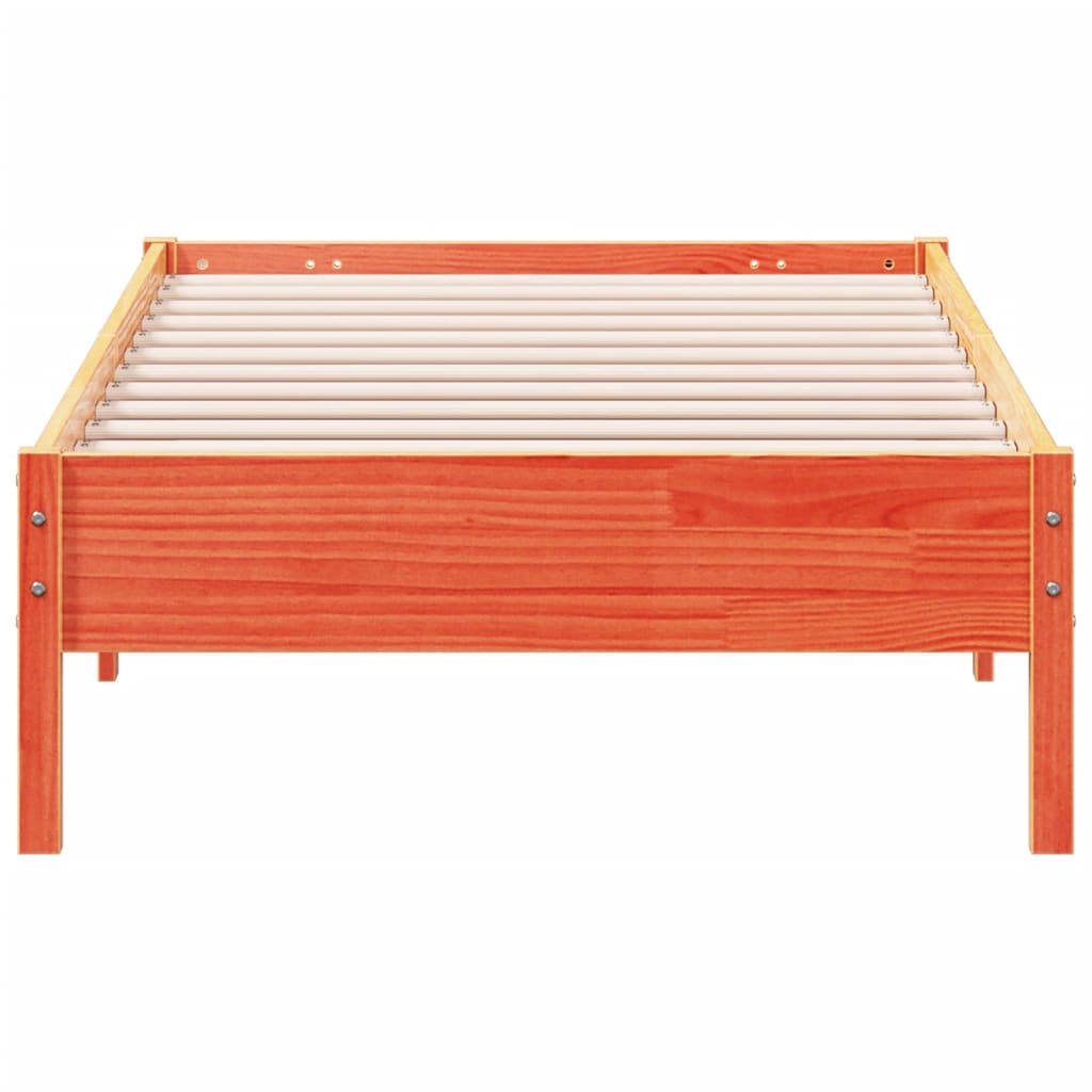 Sengeramme uten madrass voksbrun 100x200 cm heltre furu