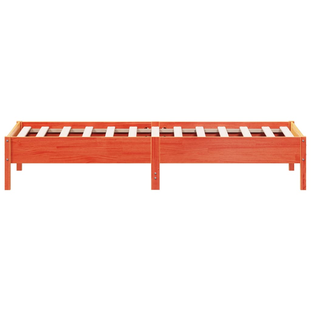 Sengeramme uten madrass voksbrun 100x200 cm heltre furu