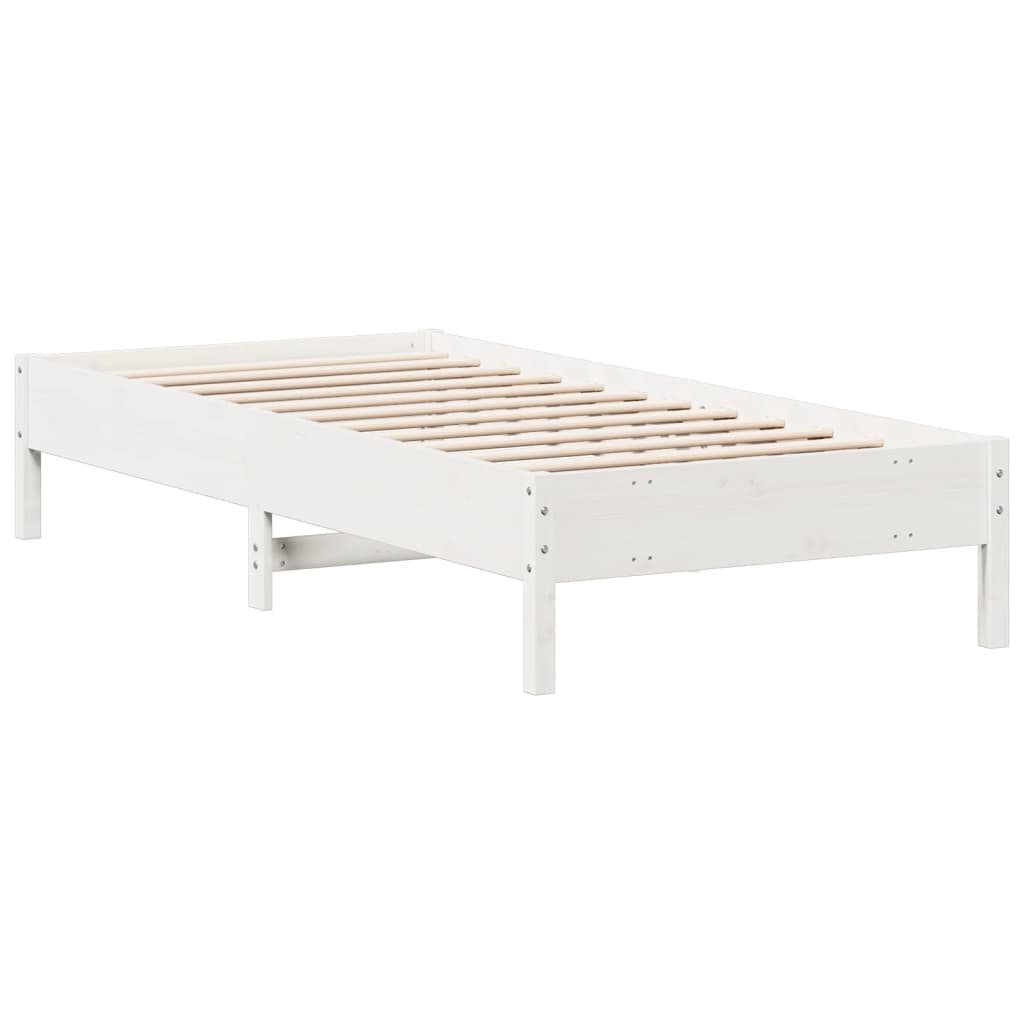 Sengeramme uten madrass hvit 90x200 cm heltre furu