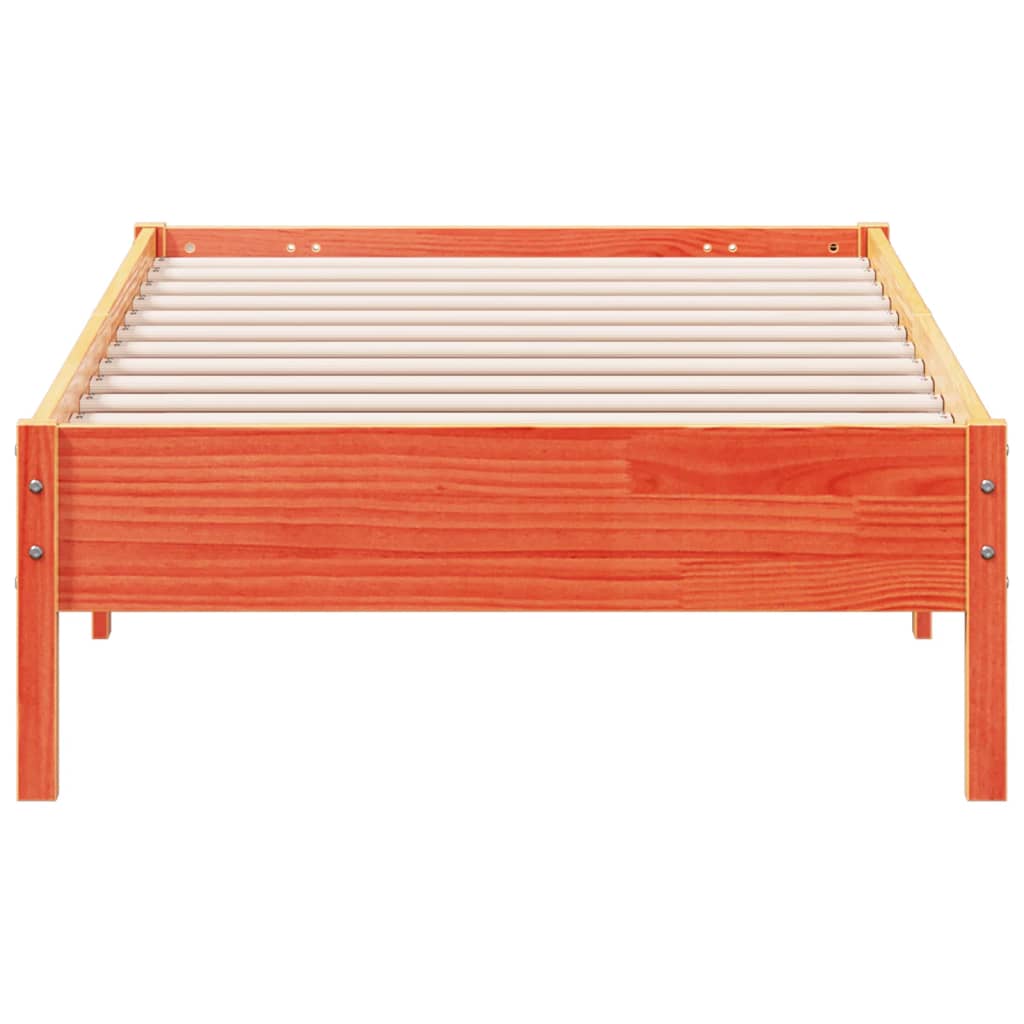 Sengeramme uten madrass voksbrun 90x200 cm heltre furu