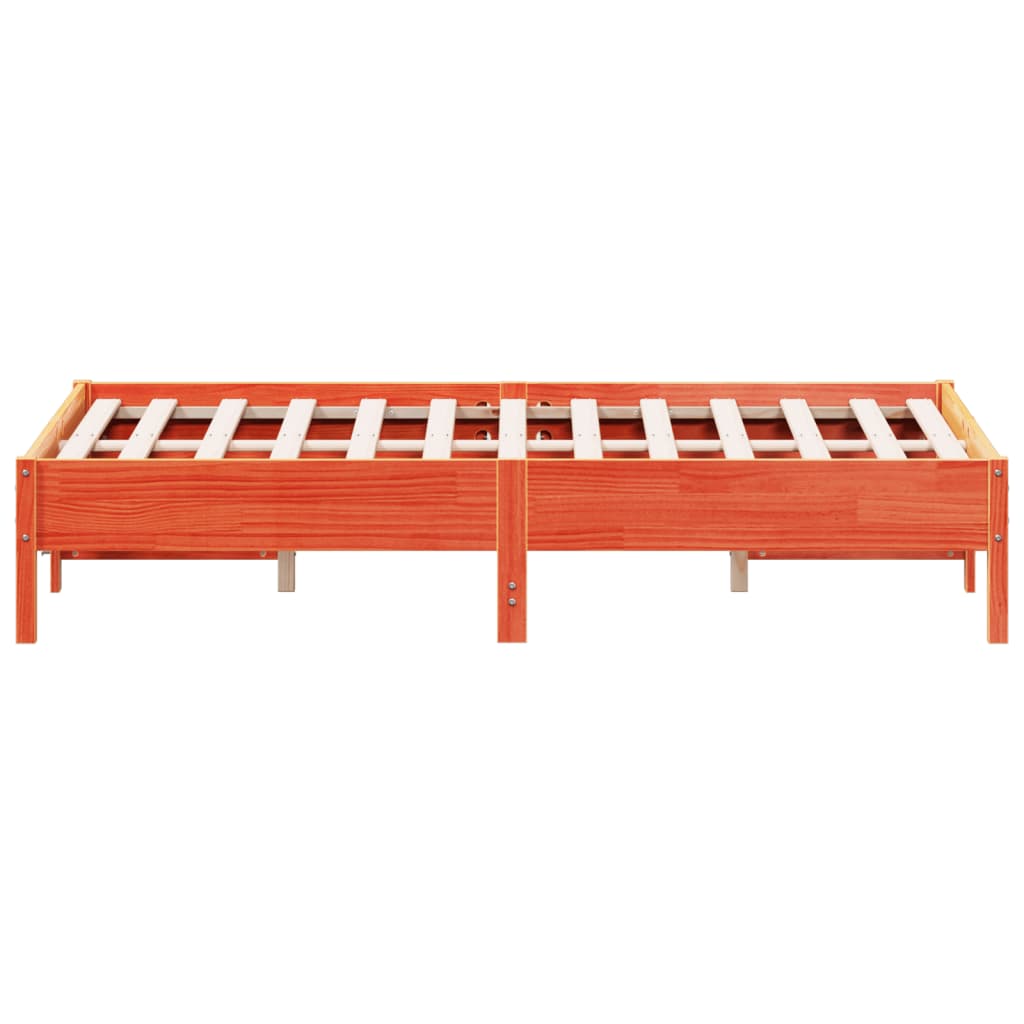 Sengeramme uten madrass voksbrun 140x190 cm heltre furu