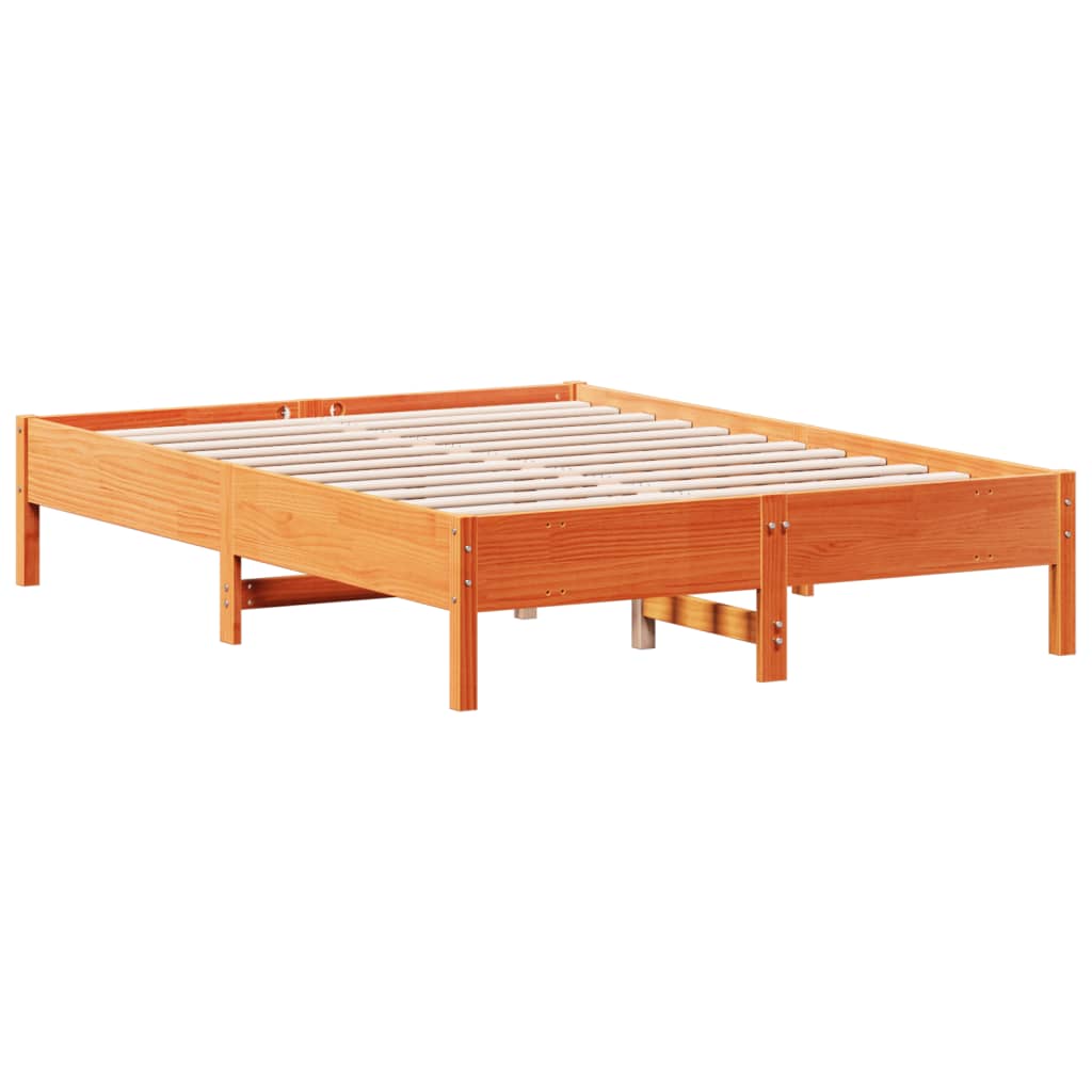 Sengeramme uten madrass voksbrun 140x190 cm heltre furu