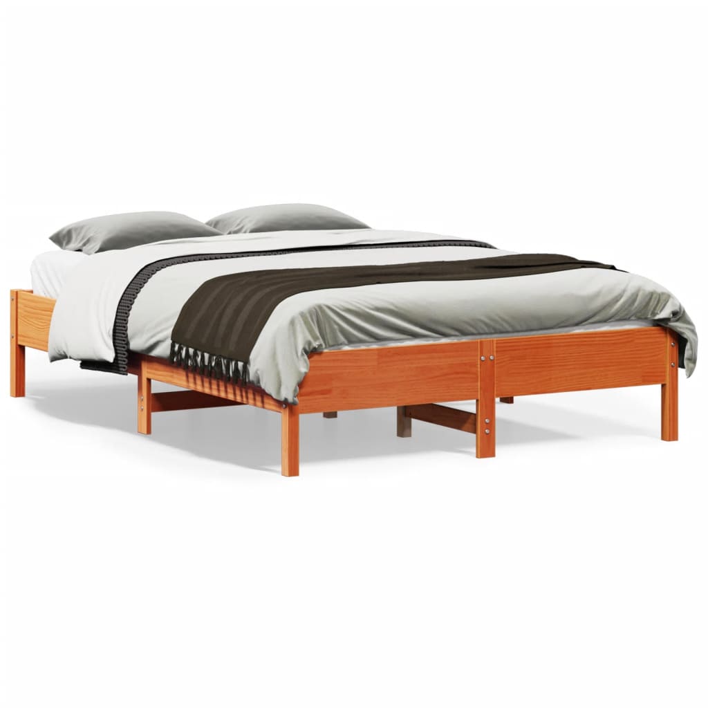 Sengeramme uten madrass brun 135x190 cm heltre furu