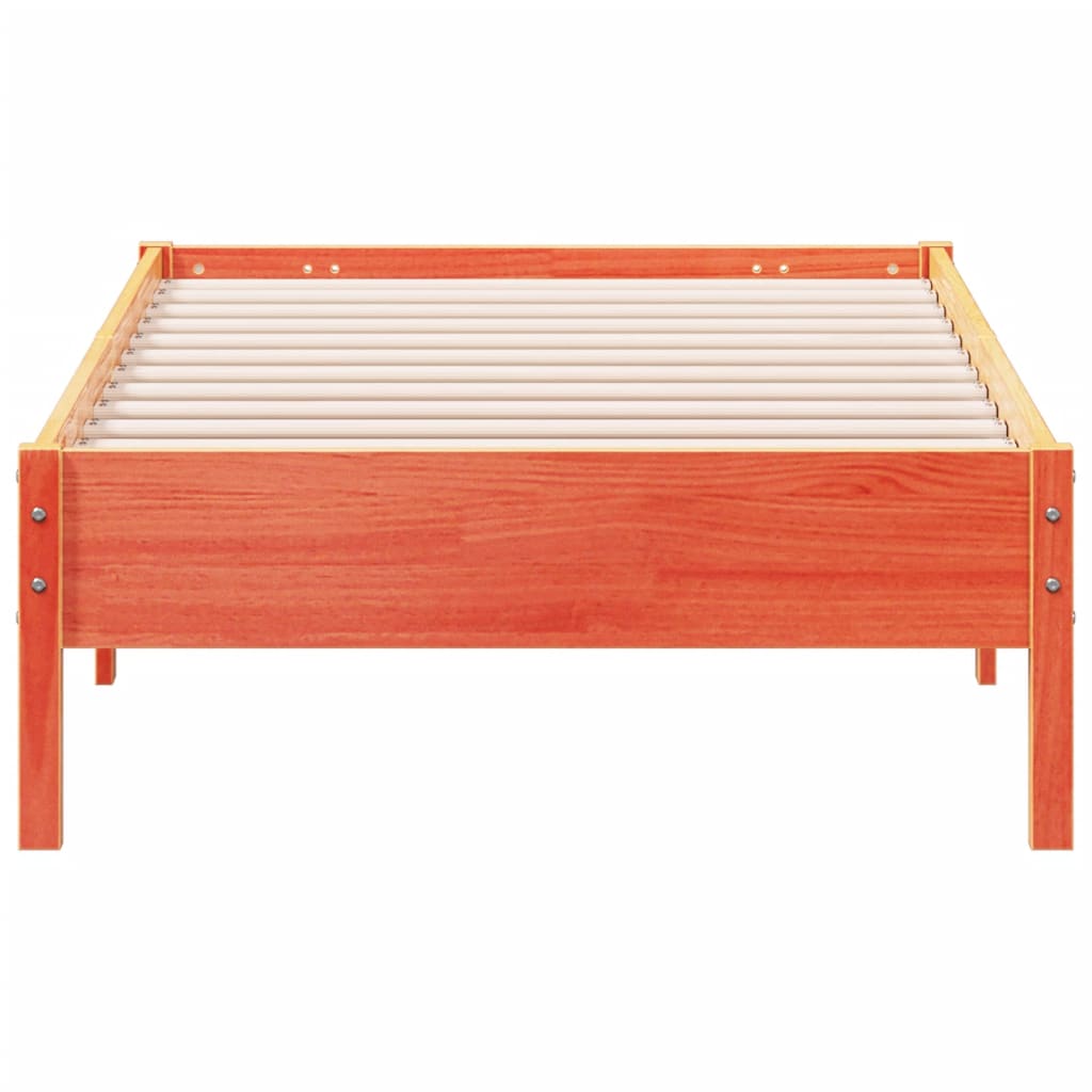 Sengeramme uten madrass voksbrun 90x190 cm heltre furu