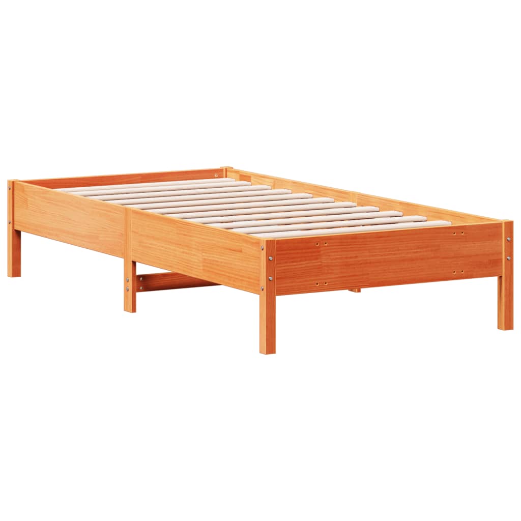 Sengeramme uten madrass voksbrun 90x190 cm heltre furu