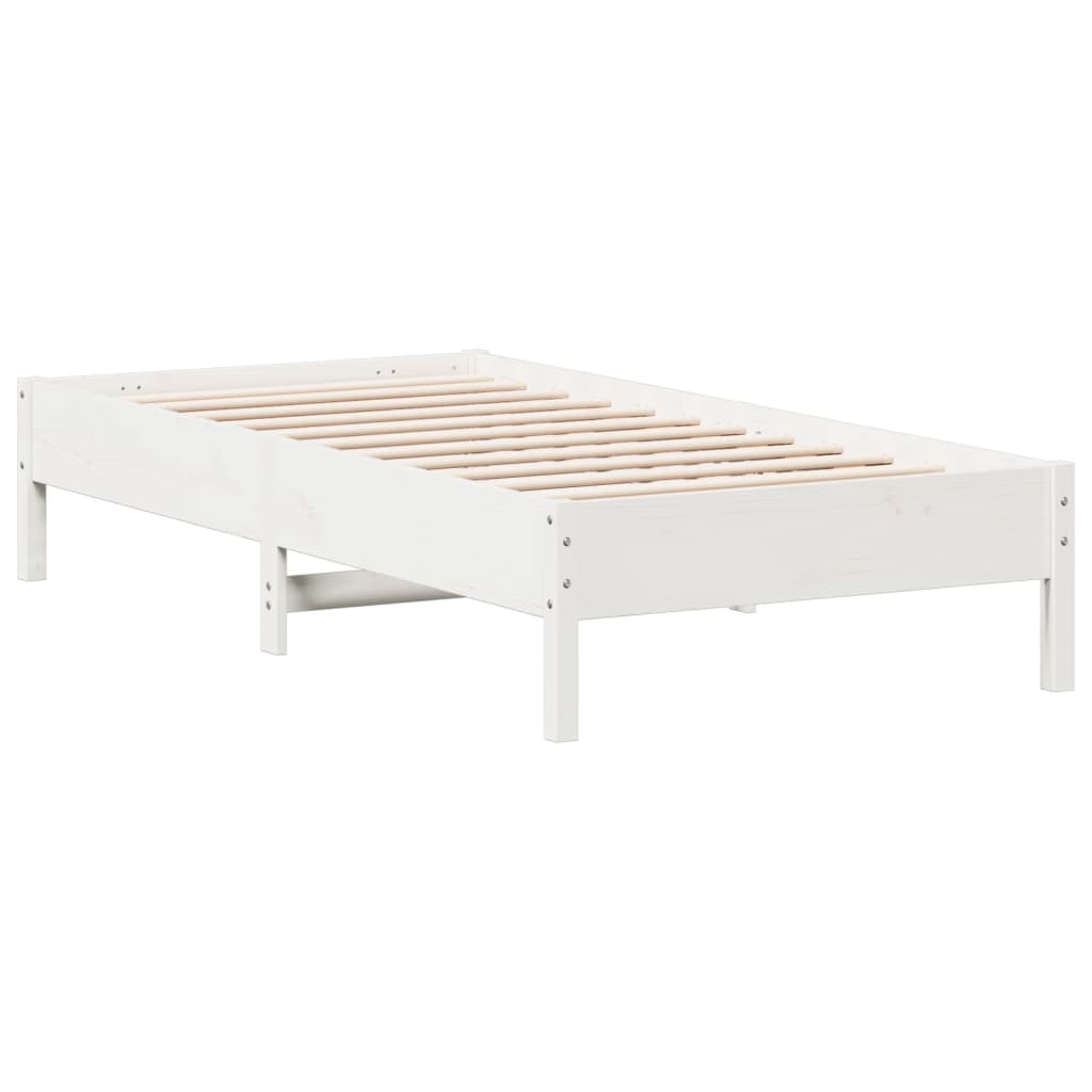 Sengeramme uten madrass hvit 75x190 cm heltre furu