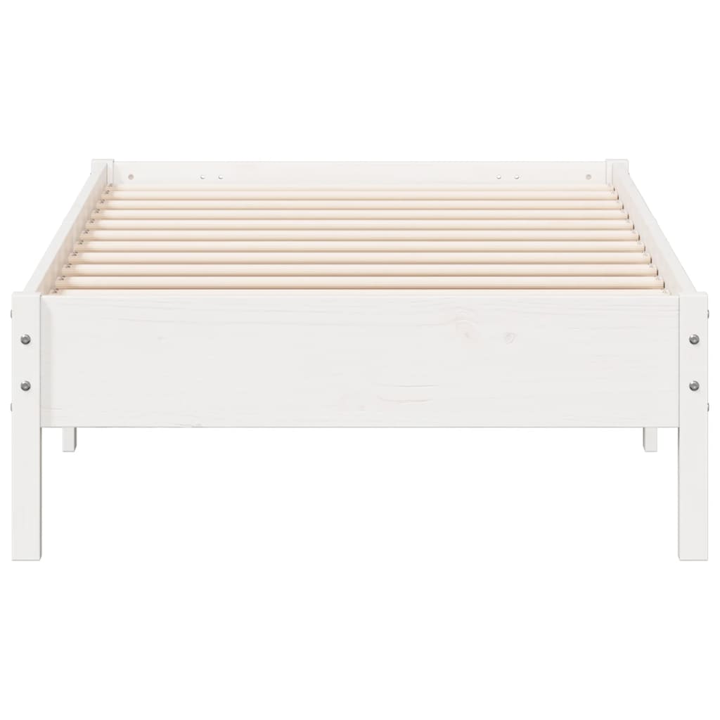 Sengeramme uten madrass hvit 75x190 cm heltre furu
