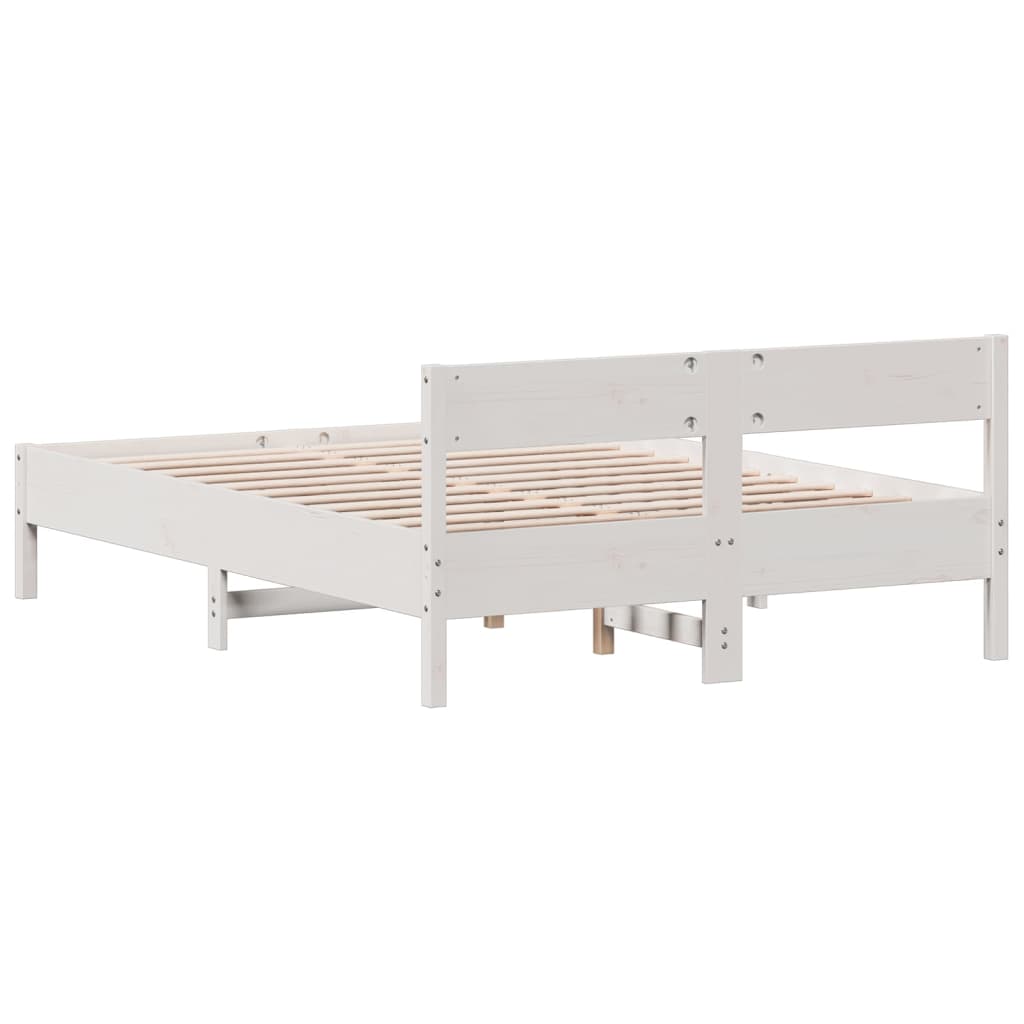 Sengeramme uten madrass hvit 160x200 cm heltre furu
