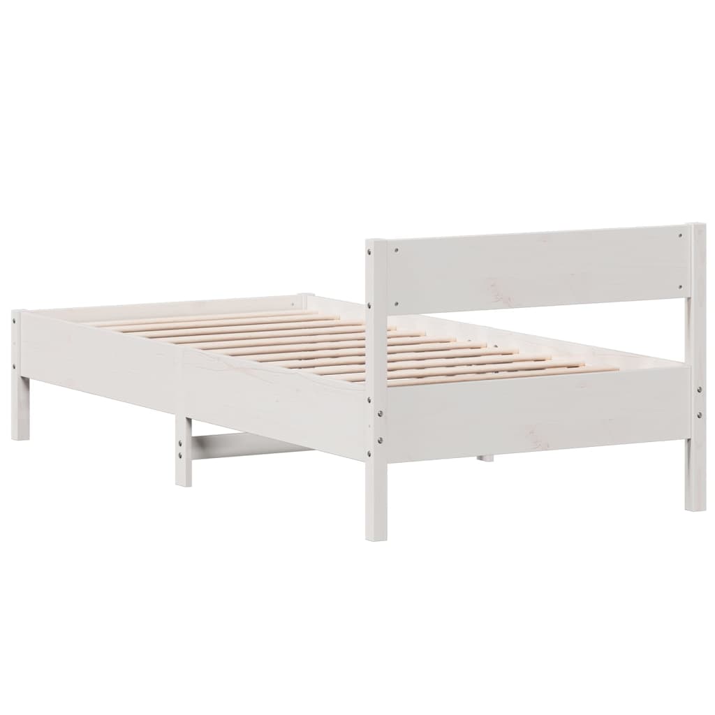 Sengeramme uten madrass hvit 100x200 cm heltre furu