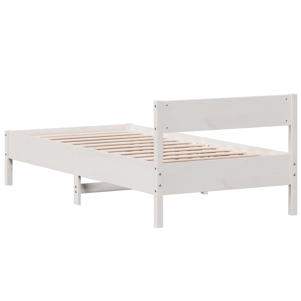 Sengeramme uten madrass hvit 90x200 cm heltre furu