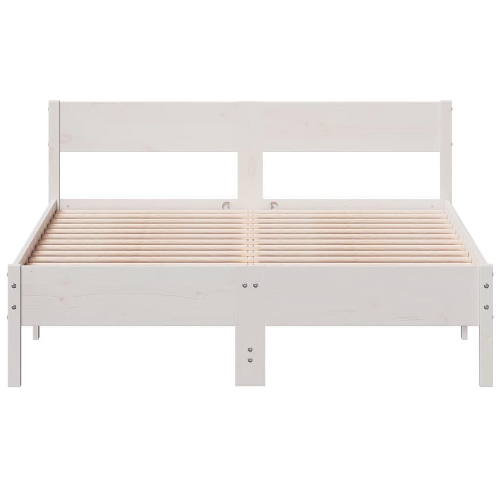 Sengeramme uten madrass hvit 140x190 cm heltre furu
