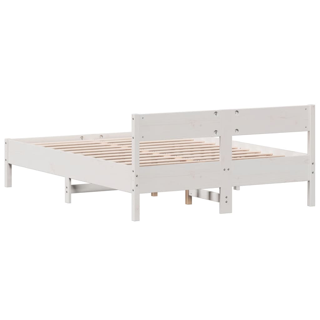 Sengeramme uten madrass hvit 140x190 cm heltre furu