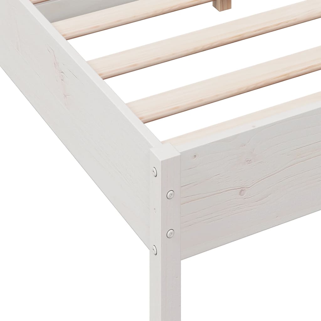 Sengeramme uten madrass hvit 135x190 cm heltre furu