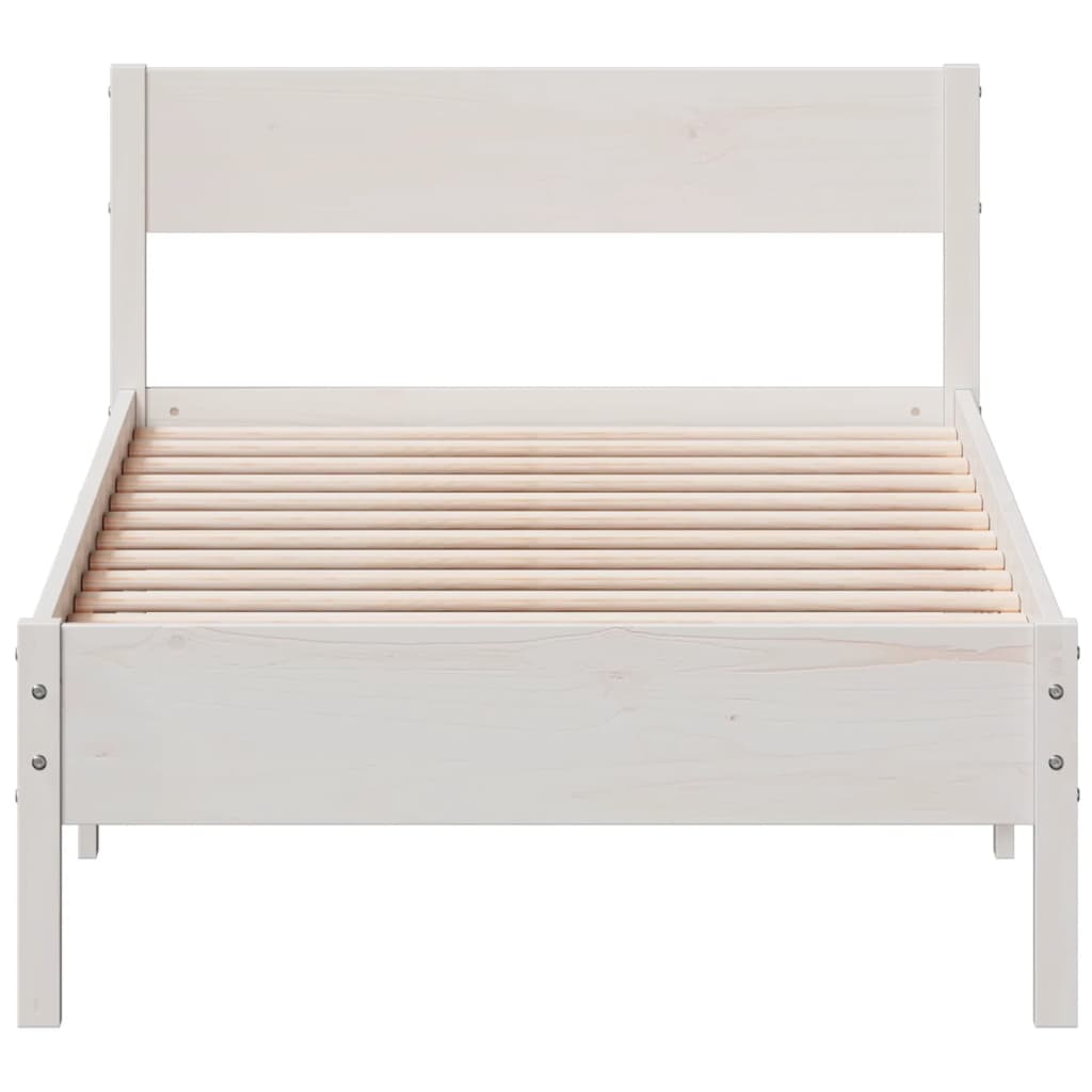 Sengeramme uten madrass hvit 90x190 cm heltre furu