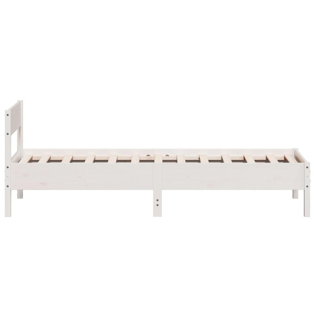 Sengeramme uten madrass hvit 90x190 cm heltre furu