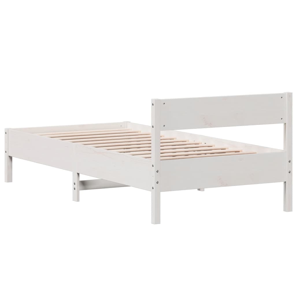 Sengeramme uten madrass hvit 90x190 cm heltre furu