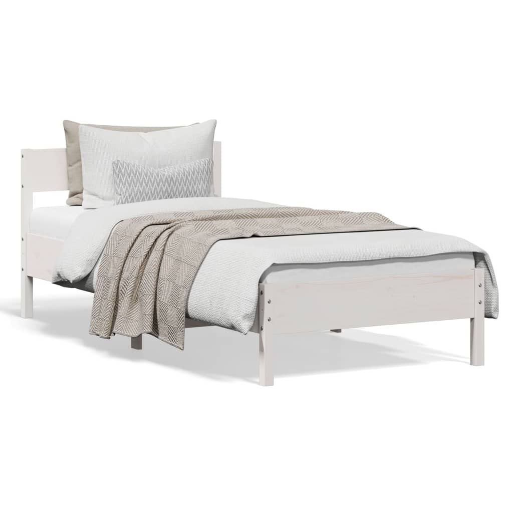 Sengeramme uten madrass hvit 90x190 cm heltre furu