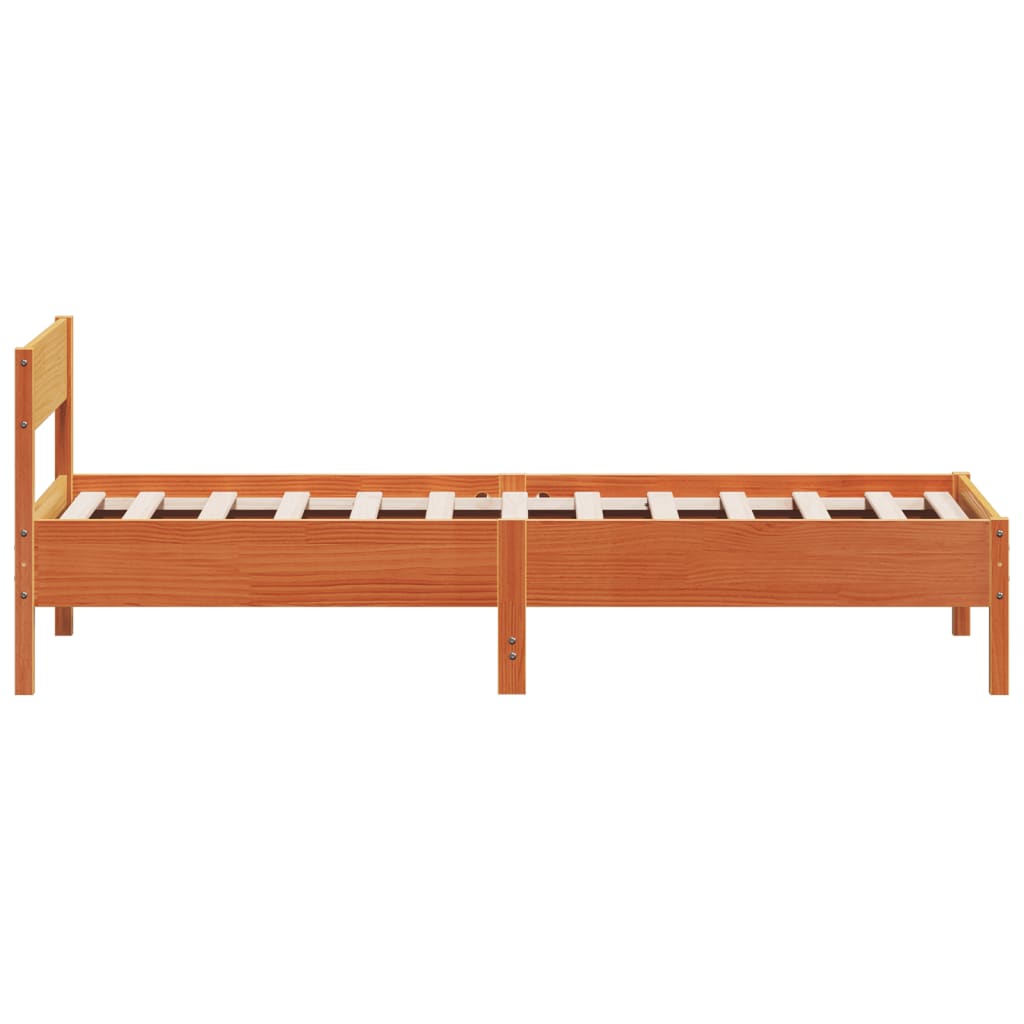 Sengeramme uten madrass voksbrun 90x190 cm heltre furu