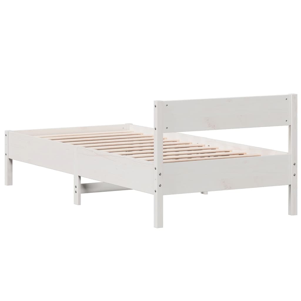 Sengeramme uten madrass hvit 75x190 cm heltre furu