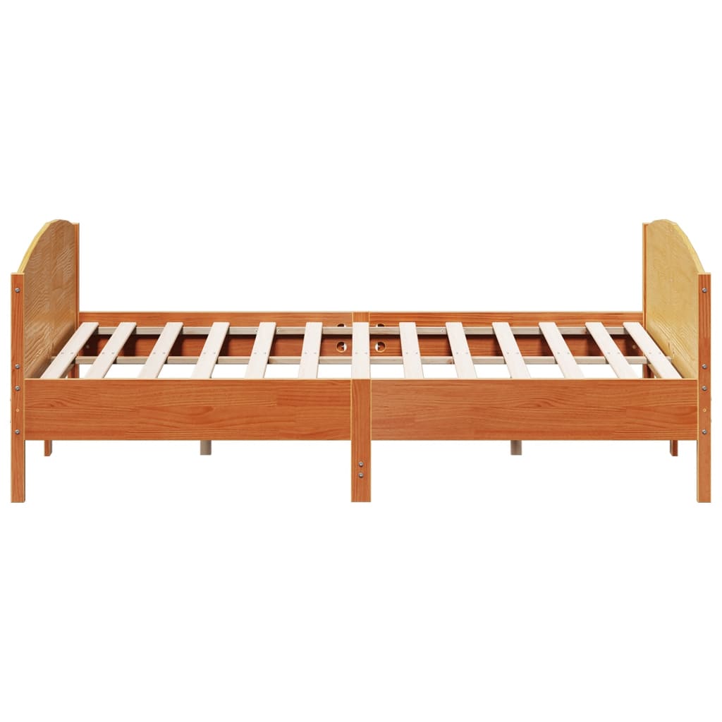 Sengeramme uten madrass voksbrun 180x200 cm heltre furu