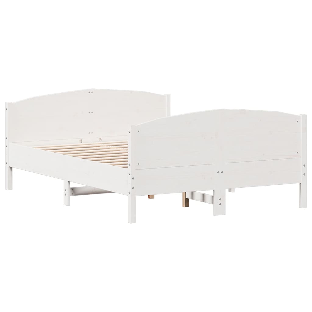 Sengeramme uten madrass hvit 140x190 cm heltre furu