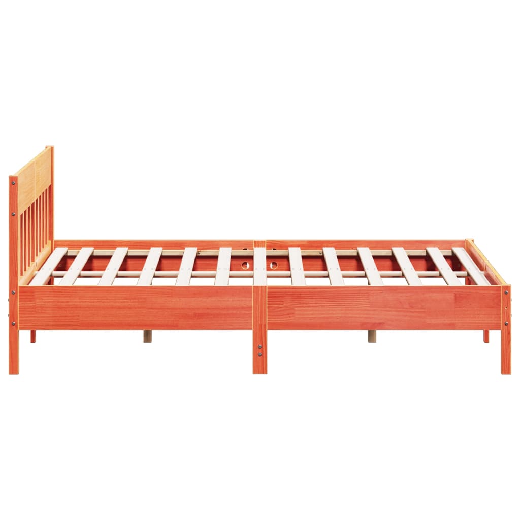 Sengeramme uten madrass voksbrun 180x200 cm heltre furu