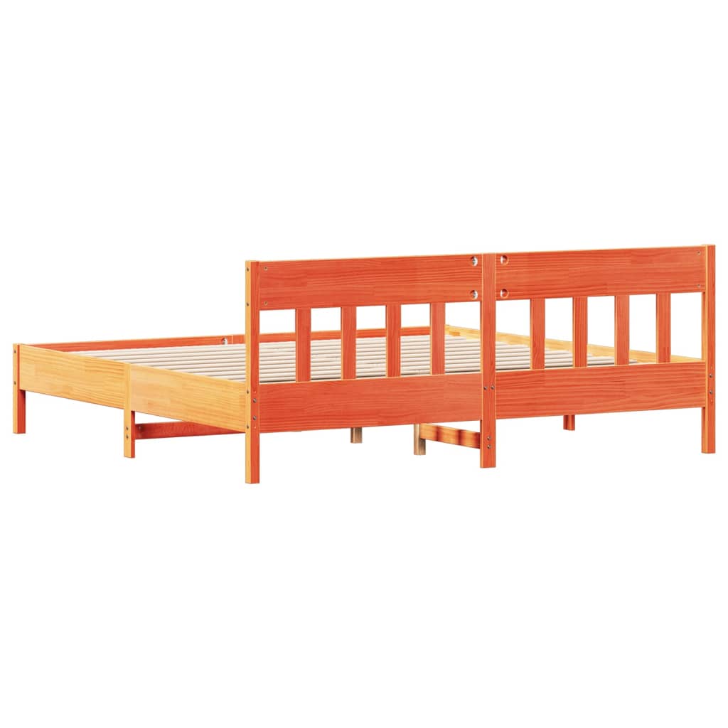 Sengeramme uten madrass voksbrun 180x200 cm heltre furu