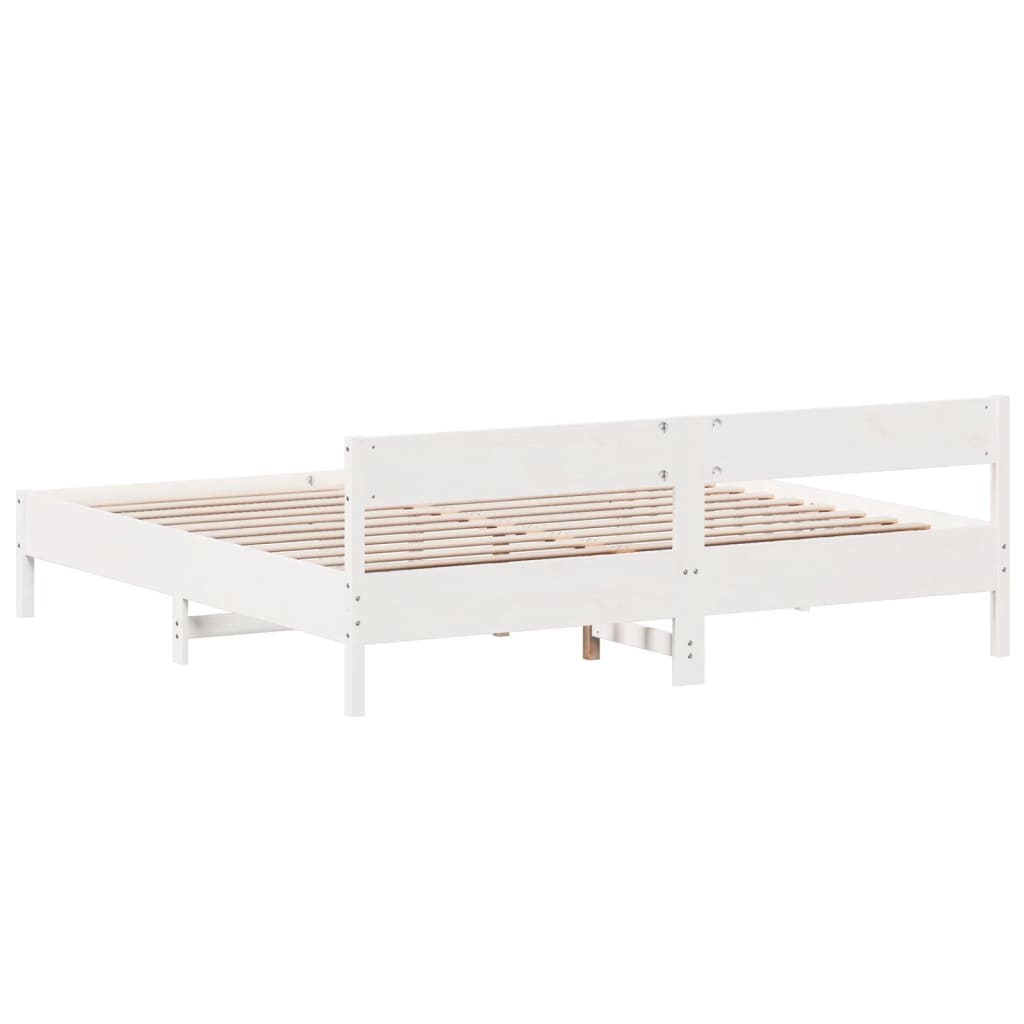 Sengeramme uten madrass hvit 180x200 cm heltre furu