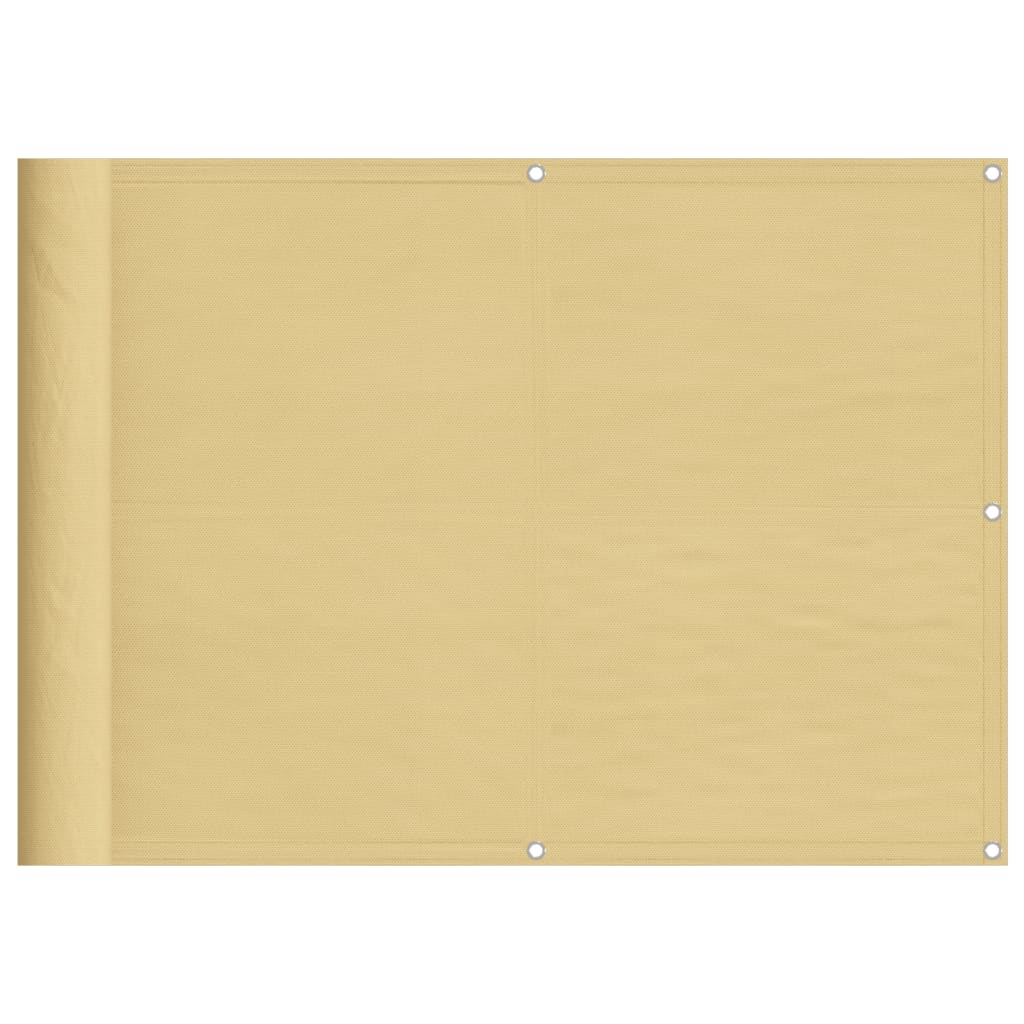Balkongskjerm sand 75x400 cm 100% polyester oxford