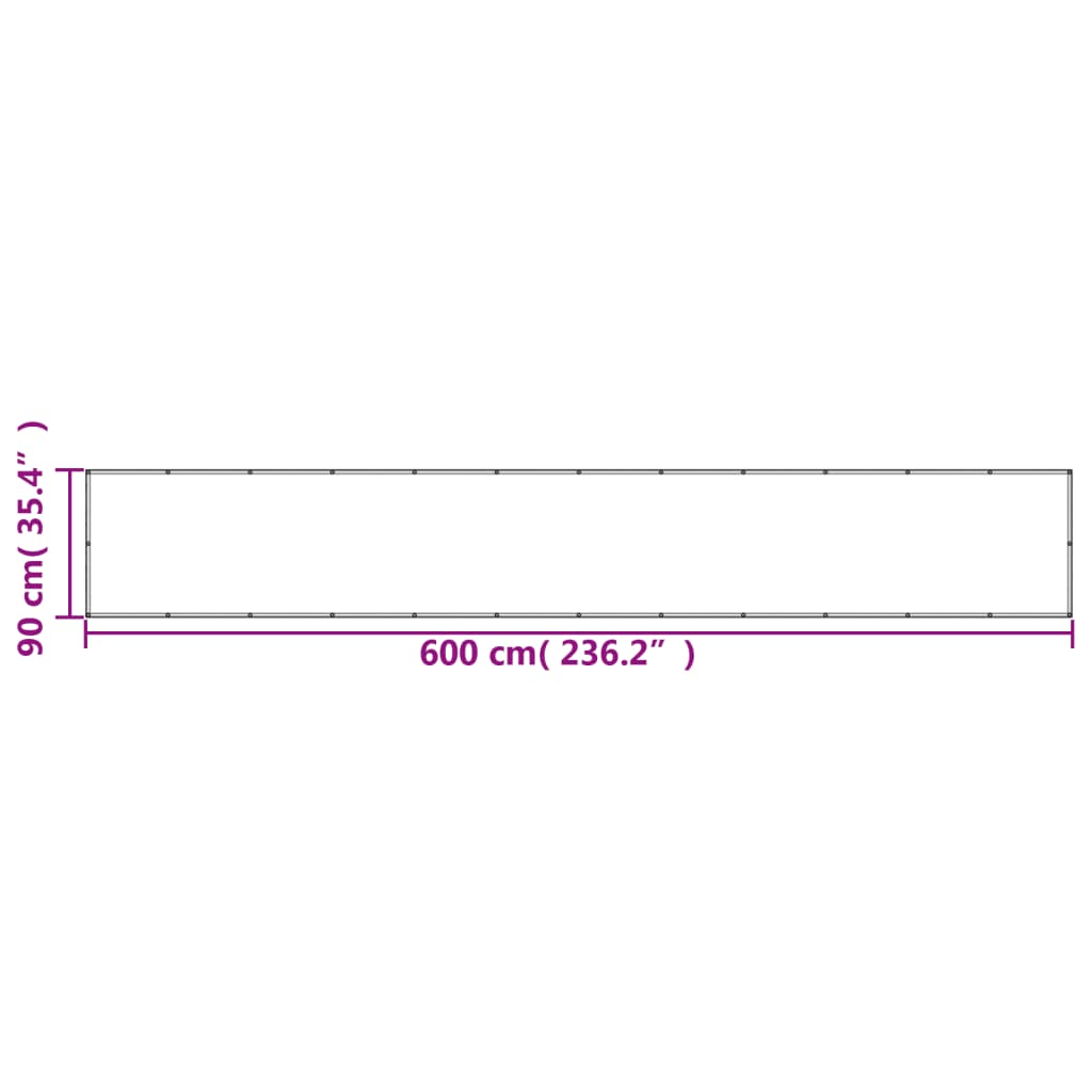 Balkongskjerm sand 90x600 cm 100% polyester oxford