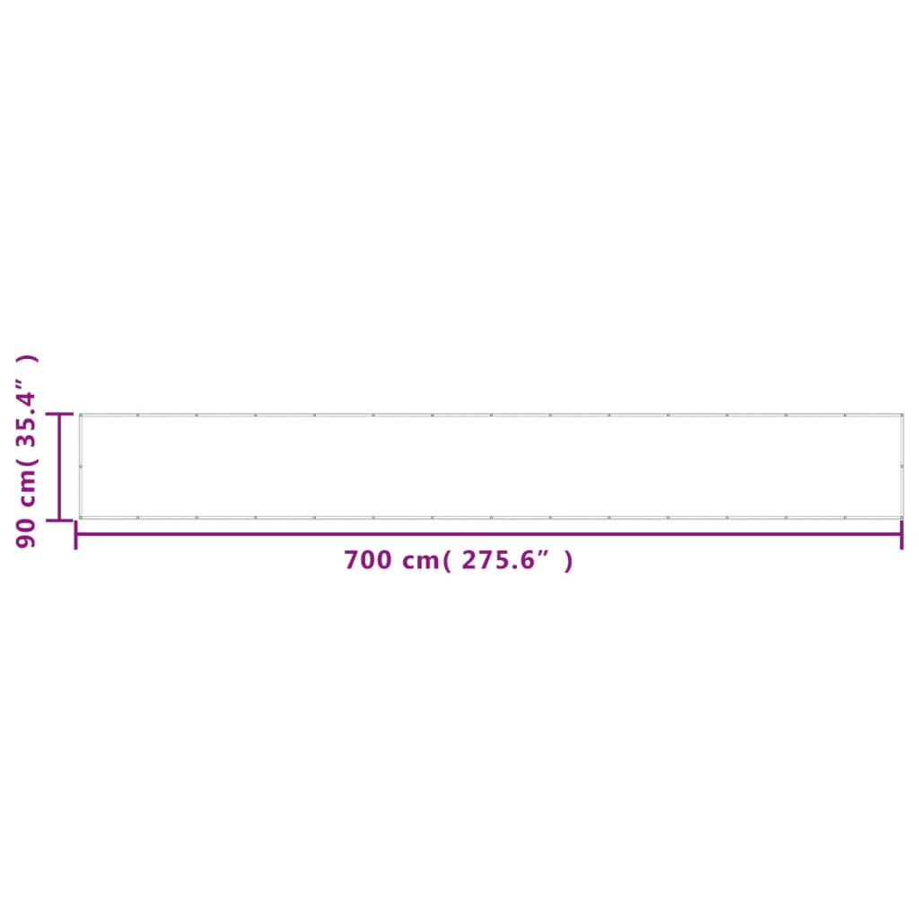 Balkongskjerm antrasitt 90x700 cm 100% polyester oxford