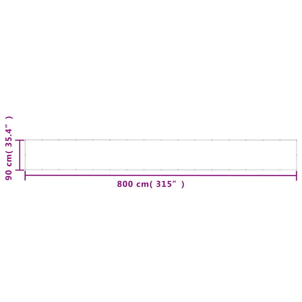 Balkongskjerm antrasitt 90x800 cm 100% polyester oxford