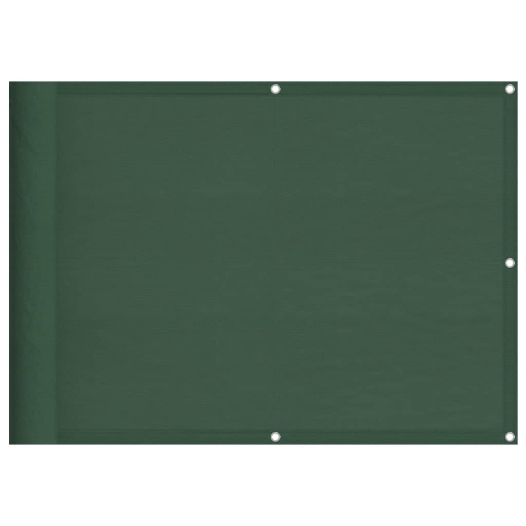 Balkongskjerm mørkegrønn 75x800 cm 100% polyester oxford