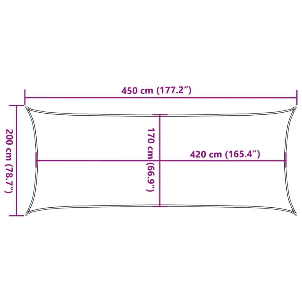 Solseil sand 4,5x2 m 100% polyester oxford vidaXL