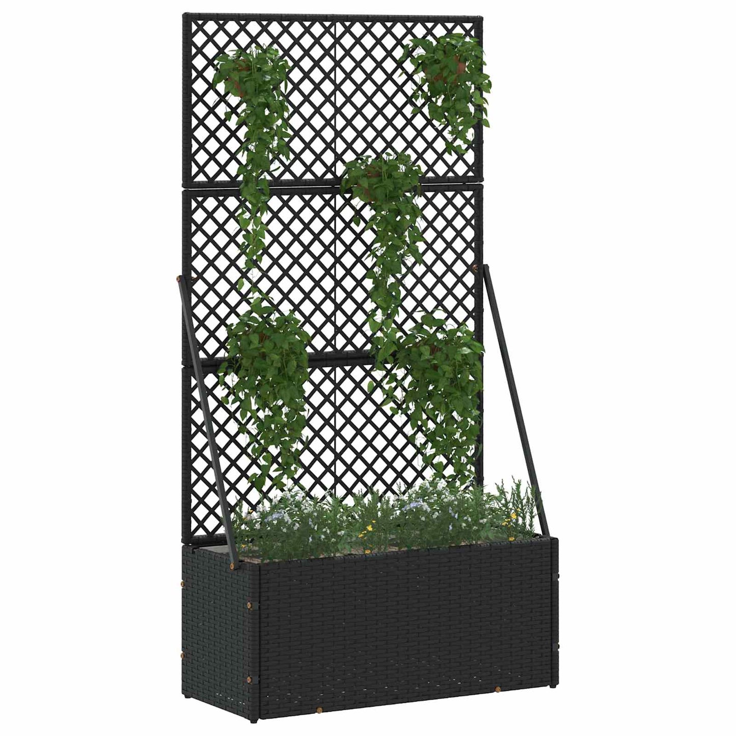 Hage Espalier Planter Svart 70 x 30 x 135 cm Metall