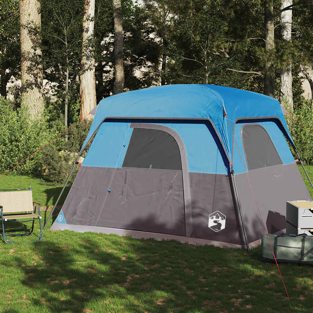 Campingtelt 4 personer blå vanntett