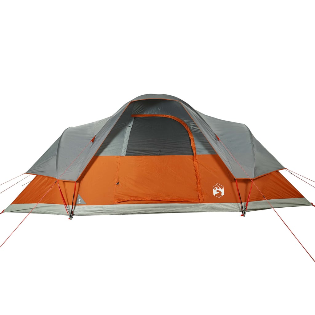 Kuppeltelt for camping 9 personer oransje vanntett