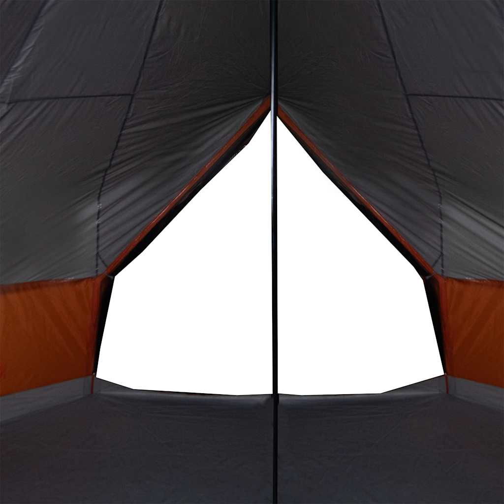 Familietelt tipi for 6 personer grå og oransje vanntett