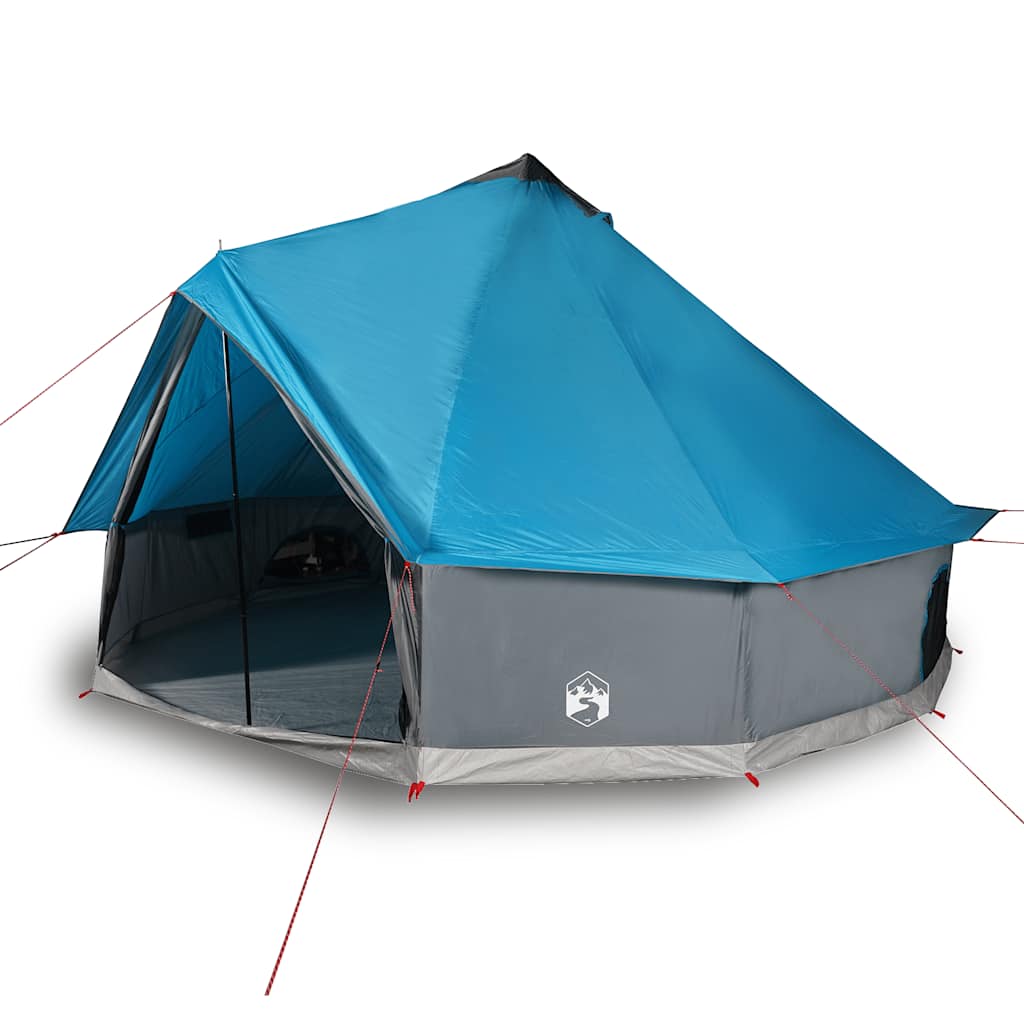 Familietelt tipi for 8 personer blå vanntett