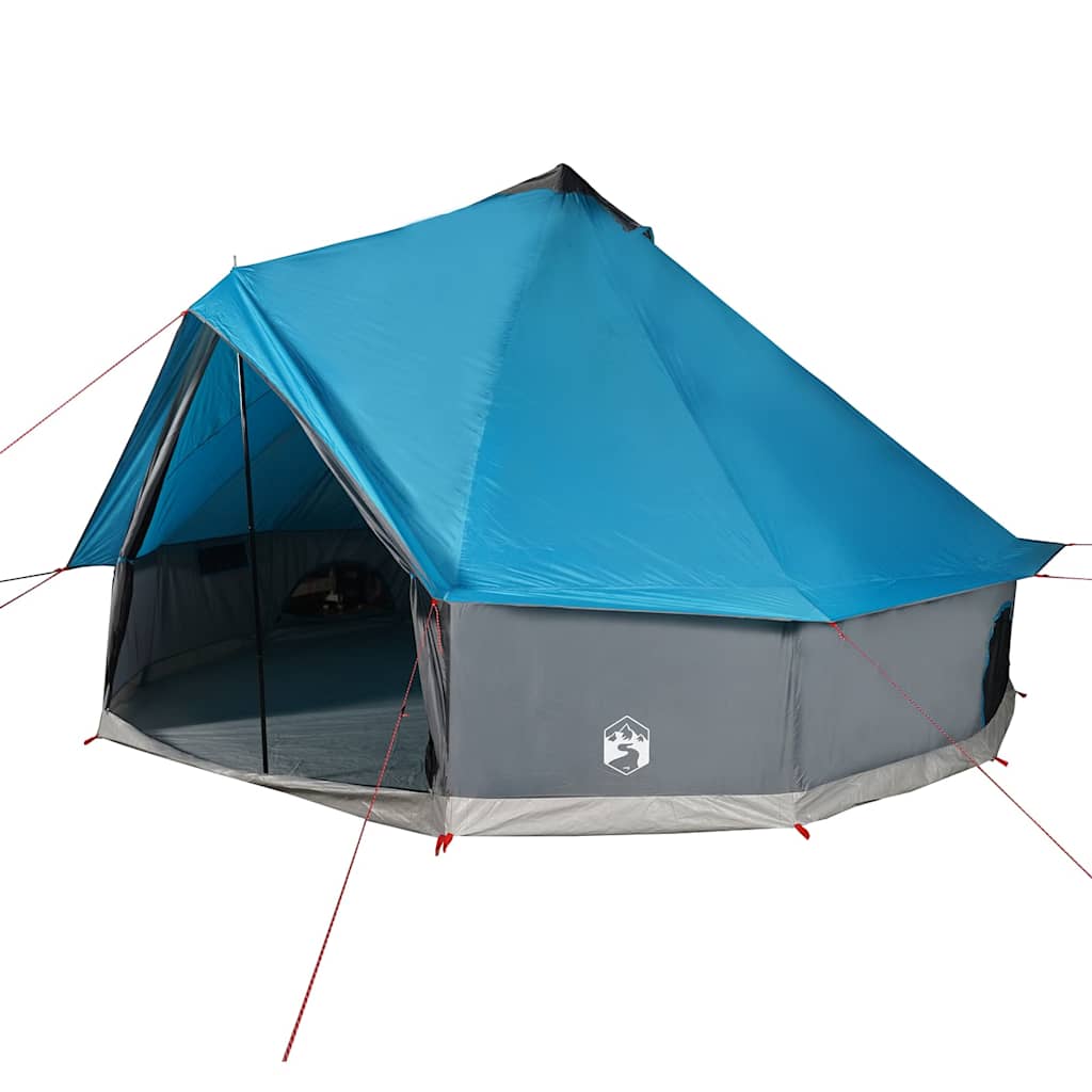 Familietelt tipi for 12 personer blå vanntett
